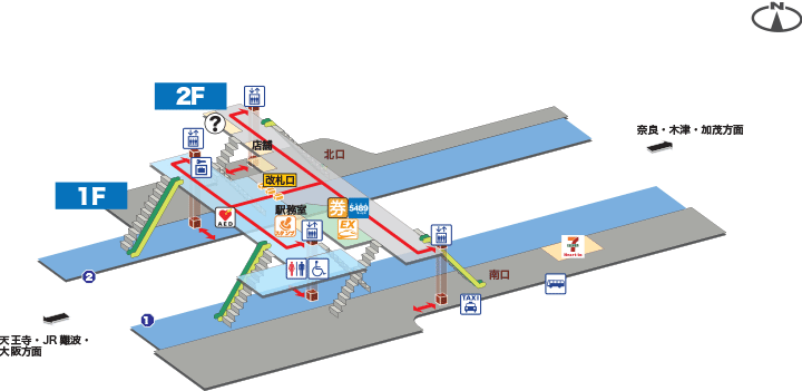ＪＲ関西本線ＪＲ法隆寺駅構内図