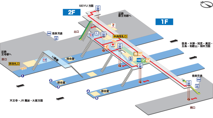ＪＲ関西本線ＪＲ王寺駅構内図
