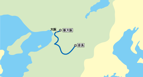 ＪＲ特急まほろば路線図
