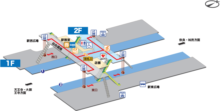 JR関西本線JR大和小泉駅構内図