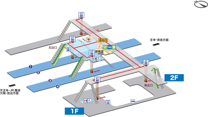 ＪＲ関西本線ＪＲ久宝寺駅構内図