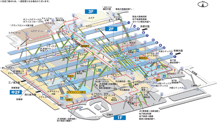 ＪＲ大阪駅構内図