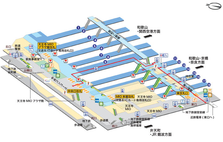 ＪＲ天王寺駅構内図